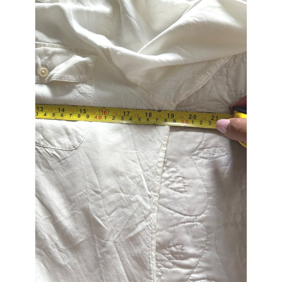 LAUREN Ralph Lauren Women's Creamy White Viscose Long Sleeve Button Down Blouse - Picture 6 of 8